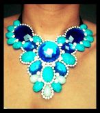 Maxi azul e strass